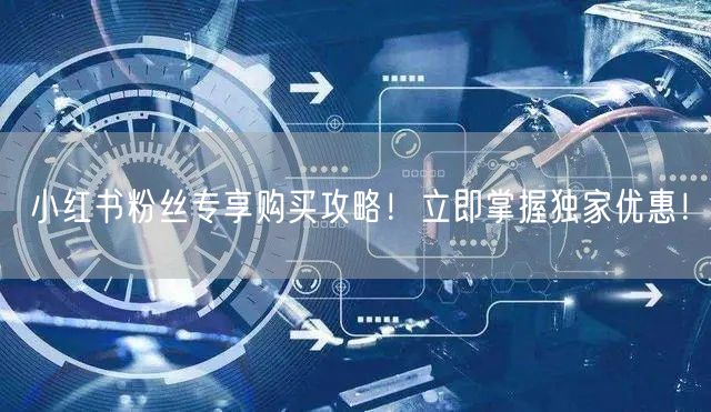 小红书粉丝专享购买攻略！立即掌握独家优惠！