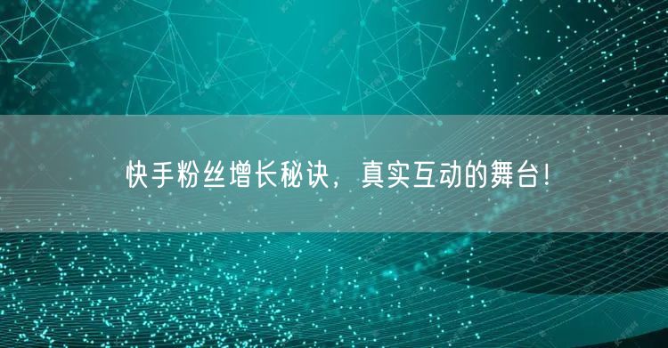 快手粉丝增长秘诀，真实互动的舞台！