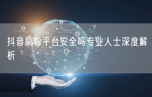 抖音刷粉平台安全吗专业人士深度解析