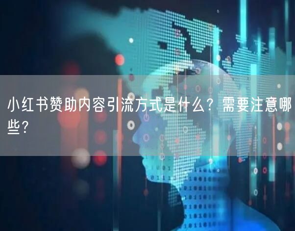 小红书赞助内容引流方式是什么？需要注意哪些？