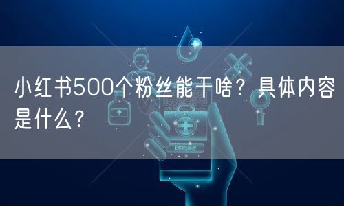 小红书500个粉丝能干啥？具体内容是什么？